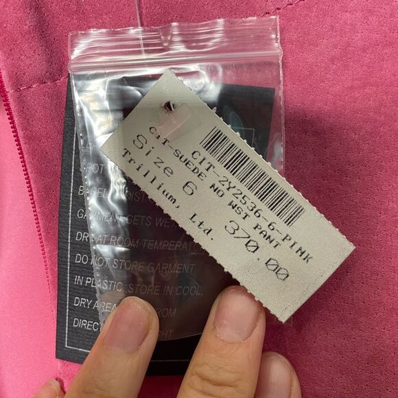 NWT Yansi Fugel Chic Pink Washable Pig Suede Trousers *Festival *Boho - Picture 9 of 9